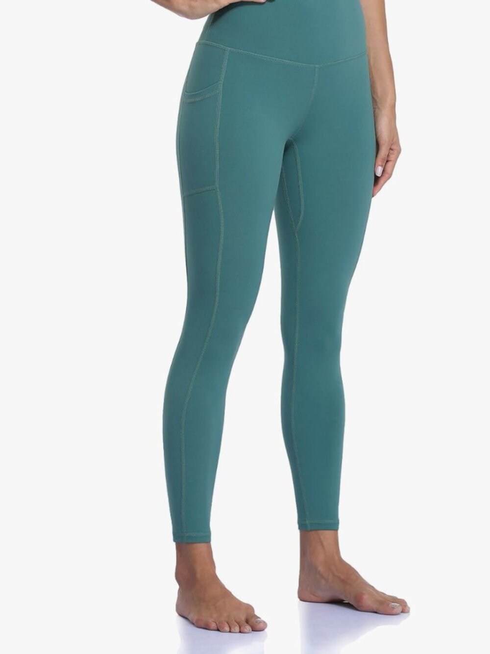Colorful Koala Emerald Green Essential 7/8 Leggings with Side Pockets